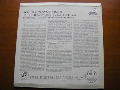 SCHUMANN: SYMPHONIES Nos. 1 & 4     SZELL / CLEVELAND ORCHESTRA     33CX 1831
