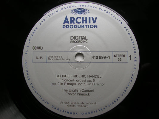HANDEL: CONCERTI GROSSI Op. 6  Nos. 9 - 12      THE ENGLISH CONCERT / PINNOCK   410 899