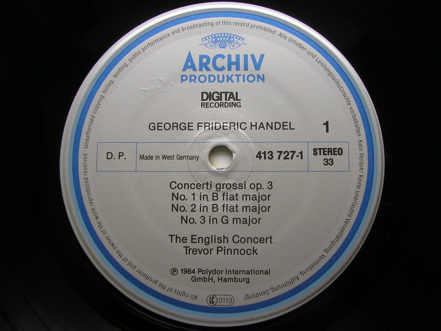 HANDEL: CONCERTI GROSSI Op. 3    THE ENGLISH CONCERT / PINNOCK   413 727