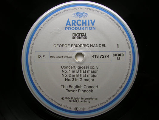 HANDEL: CONCERTI GROSSI Op. 3    THE ENGLISH CONCERT / PINNOCK   413 727