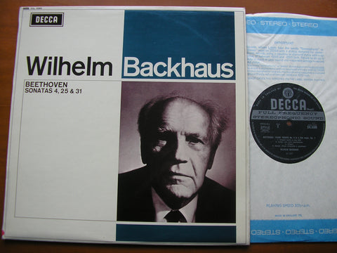 BEETHOVEN: PIANO SONATAS Nos. 4 / 25 / 31       BACKHAUS        SXL 6300