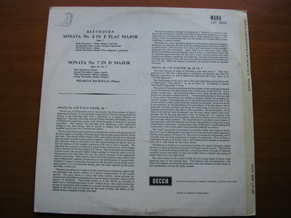 BEETHOVEN: PIANO SONATAS Nos. 4 & 7       BACKHAUS       LXT 2809