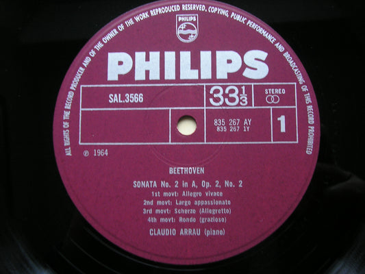 BEETHOVEN: PIANO SONATAS Nos. 2 & 3      ARRAU     SAL 3566