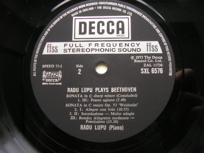 BEETHOVEN: PIANO SONATAS Nos. 8 'Pathetique' / 14 'Moonlight' / 21 'Waldstein'      LUPU      SXL 6576