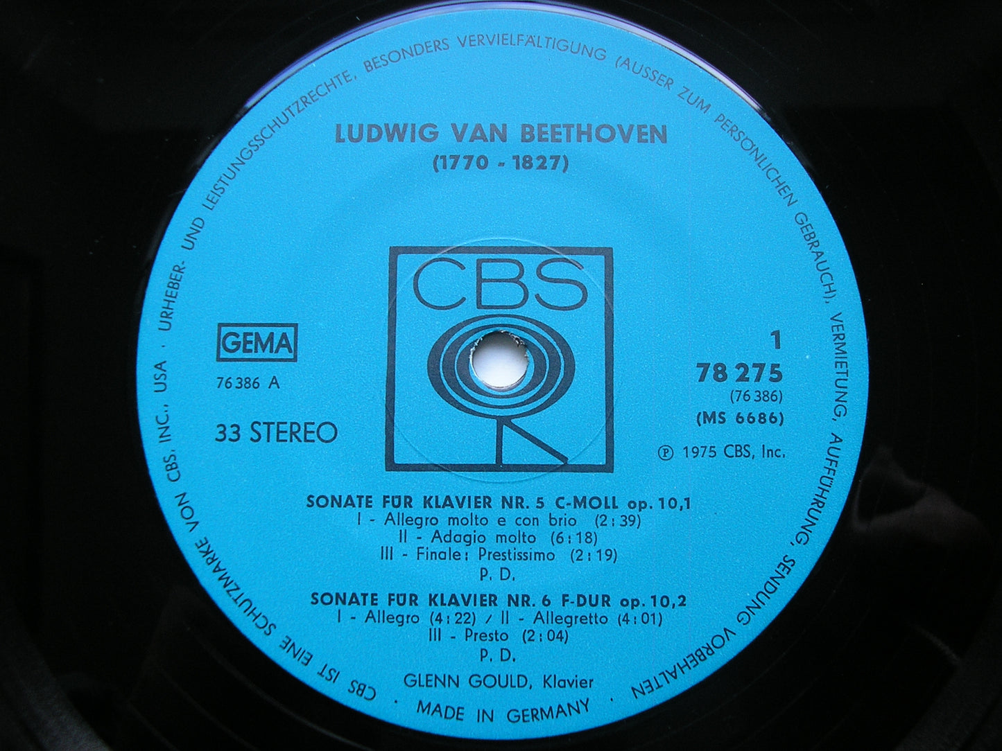 BEETHOVEN: PIANO SONATAS Nos. 5 / 6 / 7 / 8 / 9 / 10       GOULD     78 275