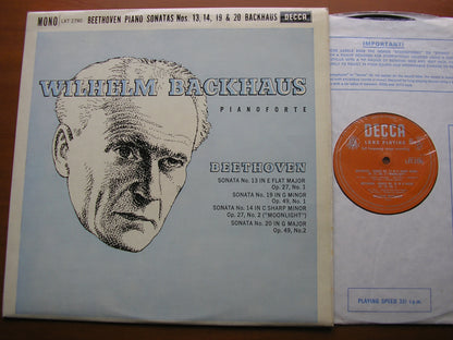 BEETHOVEN: PIANO SONATAS Nos. 13 / 14 'Moonlight' / 19 / 20      BACKHAUS       LXT 2780