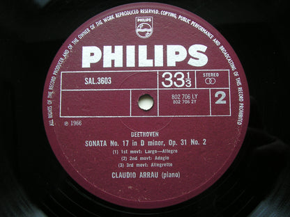BEETHOVEN: PIANO SONATAS No. 17 'Tempest' / No. 16       ARRAU      SAL 3603