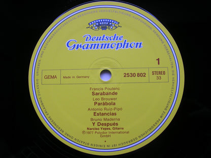 GUITAR MUSIC OF THE 20th CENTURY: POULENC / BROUWER / MADERNA / RUIZ-PIPO / BALADA / KUCERA       YEPES     2530 802