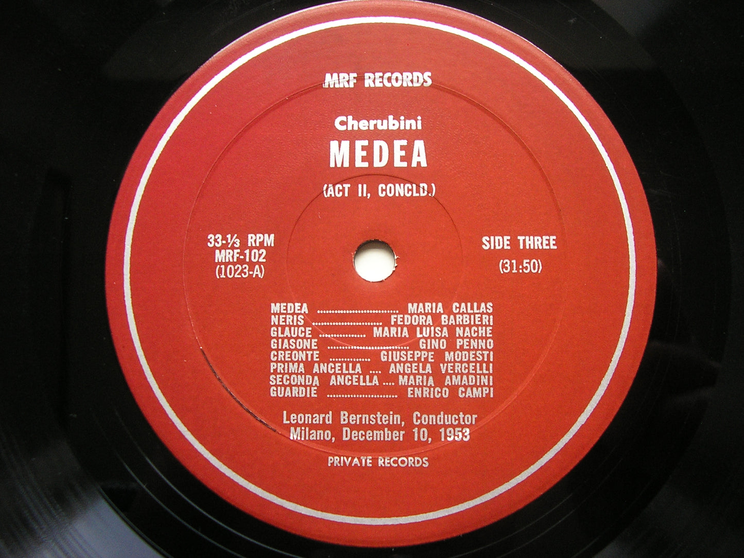 CHERUBINI: MEDEA     CALLAS recorded live at La Scala in complete performances from 1953 & 1961     4 LP     MRF 102