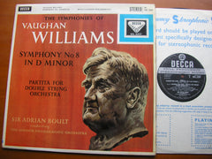 VAUGHAN WILLIAMS: SYMPHONY No. 8 / PARTITA FOR DOUBLE STRING ORCHESTRA      BOULT / LONDON PHILHARMONIC      SXL 2207