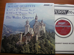 MOZART: STRING QUARTETS  K575 in D  &  K590 in F       THE WELLER QUARTET        CS 6502