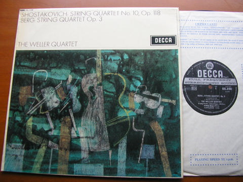 BERG: STRING QUARTET Op. 3 / SHOSTAKOVICH: QUARTET No. 10      THE WELLER QUARTET     SXL 6196