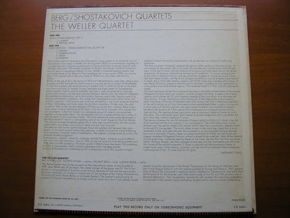 BERG: STRING QUARTET Op. 3 / SHOSTAKOVICH: QUARTET No. 10      THE WELLER QUARTET     CS 6464