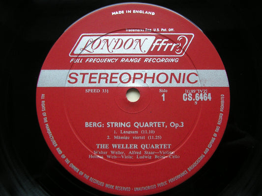 BERG: STRING QUARTET Op. 3 / SHOSTAKOVICH: QUARTET No. 10      THE WELLER QUARTET     CS 6464