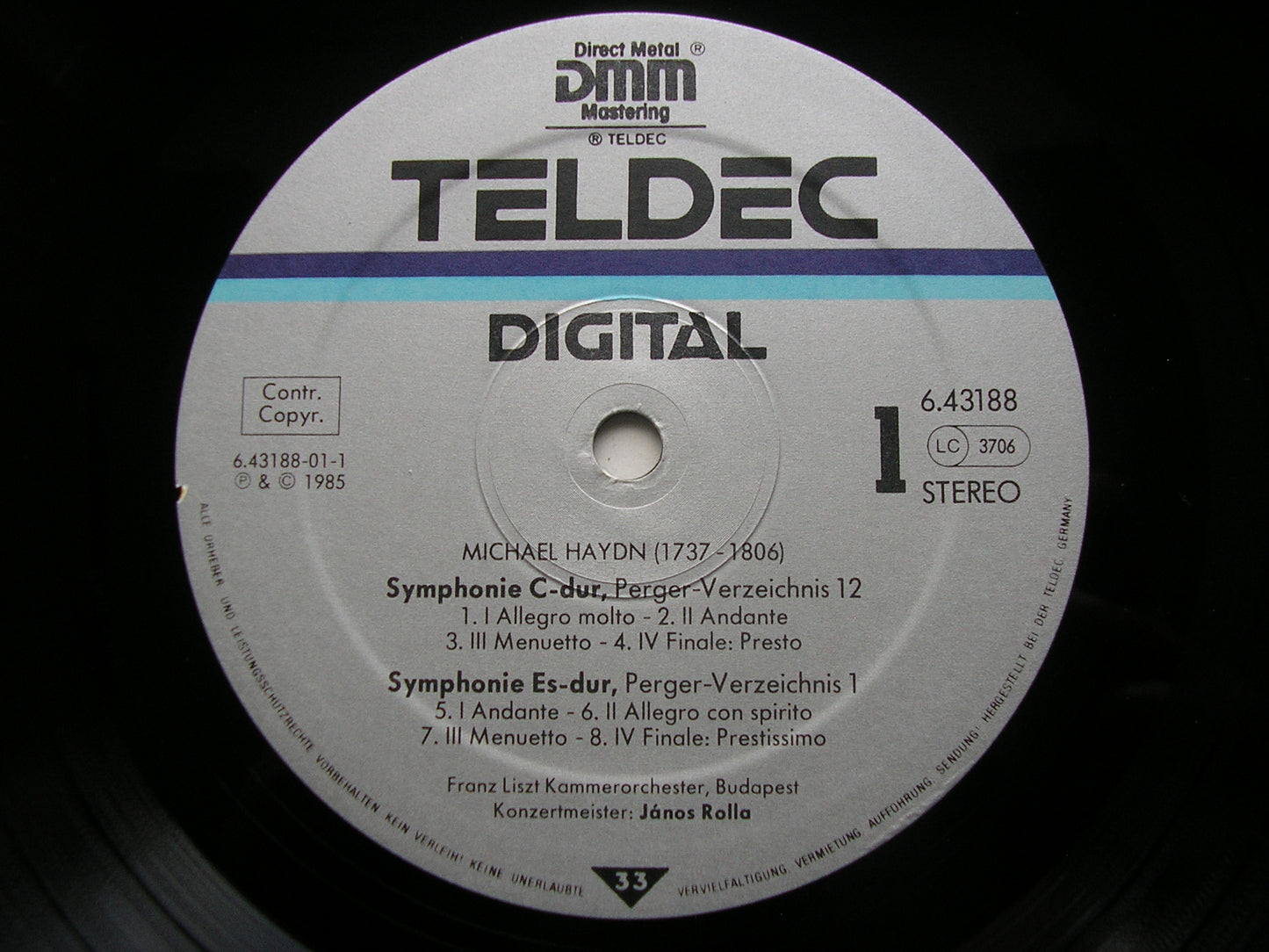 MICHAEL HAYDN: FOUR SYMPHONIES       FRANZ LISZT CHAMBER ORCHESTRA / JANOS ROLLA     6.43188