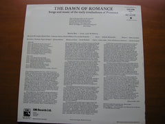 THE DAWN OF ROMANCE: SONGS & MUSIC OF THE EARLY TROUBADORS OF PROVENCE        MARTIN BEST   CSD 3785