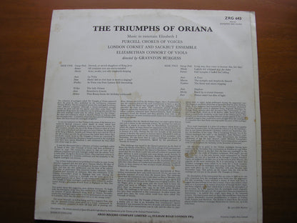 THE TRIUMPHS OF ORIANA    PURCELL CONSORT OF VOICES / LONDON CORNET & SACKBUT ENSEMBLE / ELIZABETHAN CONSORT OF VIOLS / BURGESS     ZRG 643
