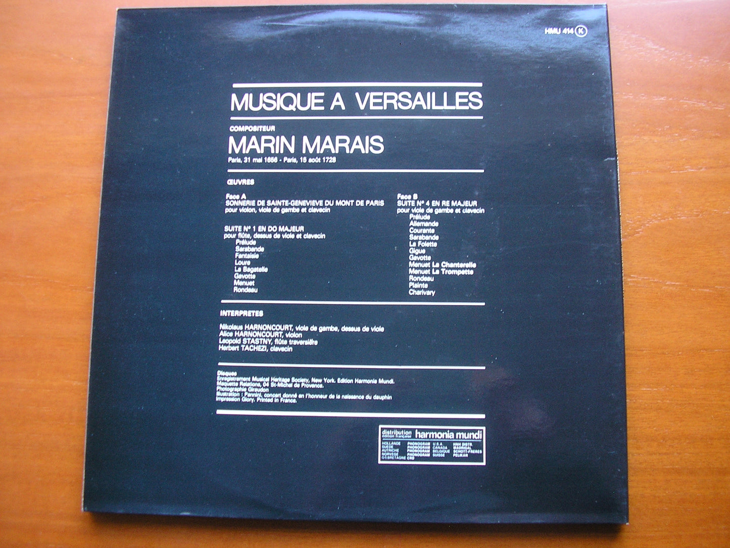 MUSIC AT VERSAILLES: MARAIS       HARNONCOURT / STASTNY / TACHEZI / HARNONCOURT    HMU 414