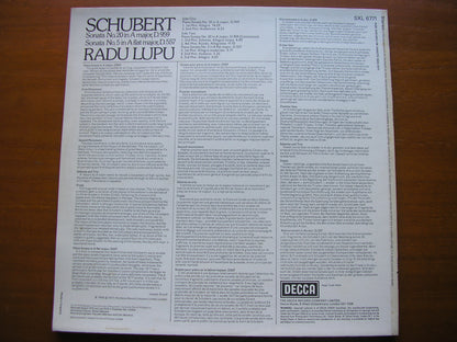 SCHUBERT: PIANO SONATAS No. 5 D.557 & No. 20 D.959      RADU LUPU      SXL 6771
