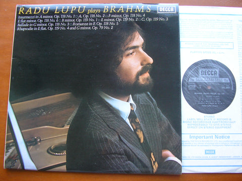 BRAHMS: PIANO PIECES Op.118 / 119 / RHAPSODY Op. 79     RADU LUPU      SXL 6831