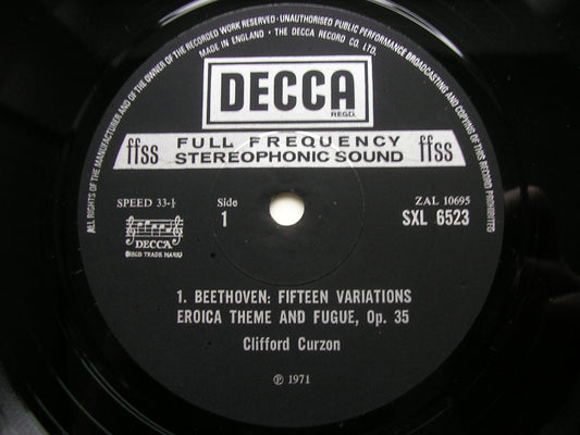 BEETHOVEN: EROICA VARIATIONS / SCHUBERT: MOMENTS MUSICAUX     CLIFFORD CURZON     SXL 6523