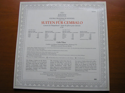 HANDEL: LESSONS FOR HARPSICHORD 1720   Suites Nos. 2 / 4 / 5 / 8      COLIN TILNEY     2533 168