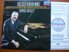 REGER: TELEMANN VARIATIONS Op. 134 / BRAHMS: HANDEL VARIATIONS Op. 24      JORGE BOLET    SXL 6969