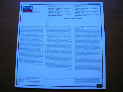 REGER: TELEMANN VARIATIONS Op. 134 / BRAHMS: HANDEL VARIATIONS Op. 24      JORGE BOLET    SXL 6969