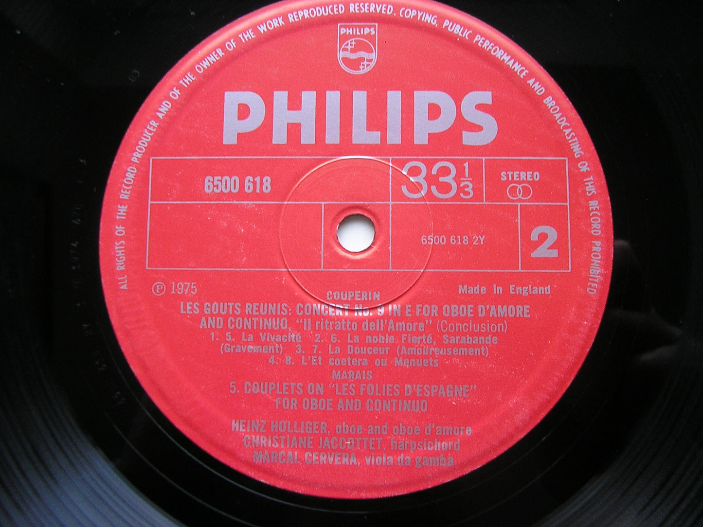 MARAIS / COUPERIN / BACH: CHAMBER MUSIC      HOLLIGER / JACCOTTET / CERVERA    6500 618