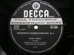 SCHOENBERG: CHAMBER SYMPHONY / VARIATIONS Op. 31      MEHTA / LOS ANGELES PHILHARMONIC     SXL 6390