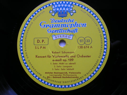 SCHUMANN: CELLO CONCERTO / TCHAIKOVSKY: ROCOCO VARIATIONS    ROSTROPOVICH / LENINGRAD PHILHARMONIC / ROZHDESTVENSKY    138 674
