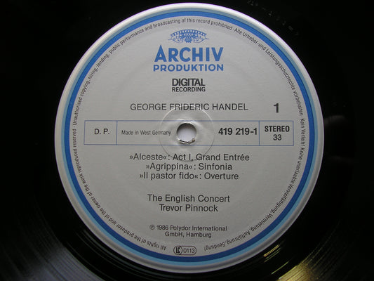 HANDEL: SIX OVERTURES    THE ENGLISH CONCERT / TREVOR PINNOCK     419 219