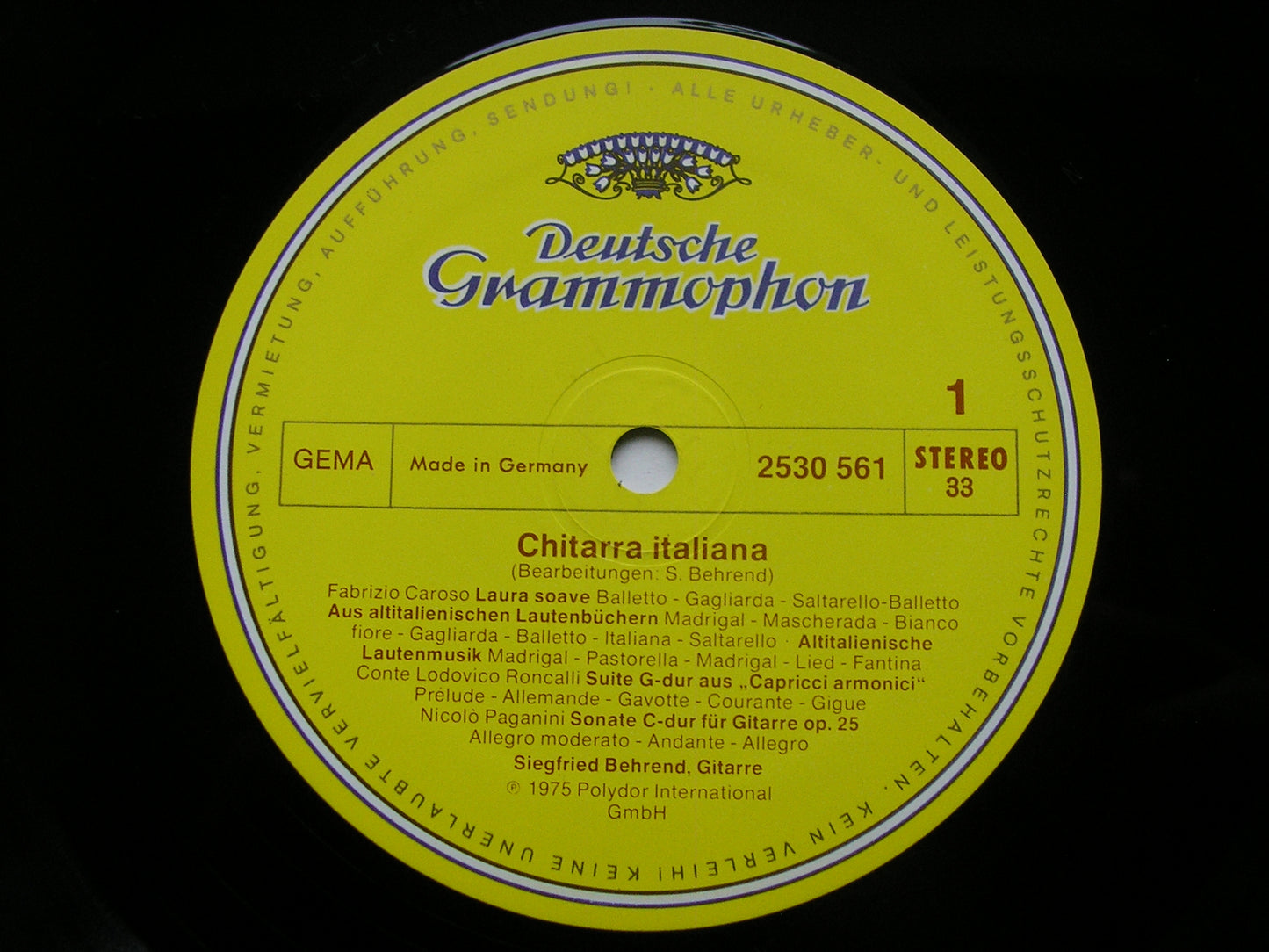 CHITARRA ITALIANA: BUSSOTTI / MURTULA / GIULIANI / PAGANINI / CAROSO / RONCALLI       BEHREND     2530 561