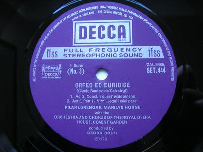 GLUCK: ORFEO ED EURIDICE    HORNE / LORENGAR / DONATH / OROHCG / SOLTI     SET 443 - 444