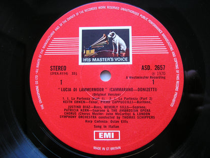DONIZETTI: LUCIA DI LAMMERMOOR     SILLS / BERGONZI / CAPPUCCILLI / LONDON SYMPHONY / SCHIPPERS    SLS 797