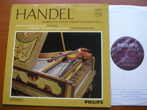 HANDEL: SIX SONATAS FOR VIOLIN & HARPSICHORD Op. 1      GRUMIAUX / VEYRON-LACROIX     SAL 3687