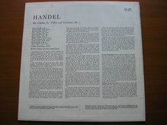 HANDEL: SIX SONATAS FOR VIOLIN & HARPSICHORD Op. 1      GRUMIAUX / VEYRON-LACROIX     SAL 3687