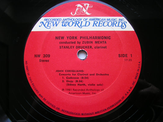BARBER: THIRD ESSAY FOR ORCHESTRA / CORIGLIANO: CLARINET CONCERTO     DRUCKER / NEW YORK PHILHARMONIC / MEHTA     NW 309