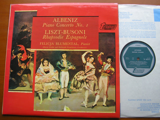 ALBENIZ: PIANO CONCERTO / LISZT-BUSONI: RHAPSODIE ESPAGNOLE    BLUMENTAL / TURIN ORCHESTRA / ZEDDA / PRAGUE CHAMBER ORCHESTRA / FROSCHAUER  TV 34372S