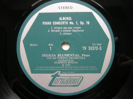 ALBENIZ: PIANO CONCERTO / LISZT-BUSONI: RHAPSODIE ESPAGNOLE    BLUMENTAL / TURIN ORCHESTRA / ZEDDA / PRAGUE CHAMBER ORCHESTRA / FROSCHAUER  TV 34372S