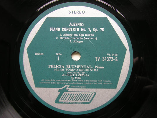 ALBENIZ: PIANO CONCERTO / LISZT-BUSONI: RHAPSODIE ESPAGNOLE    BLUMENTAL / TURIN ORCHESTRA / ZEDDA / PRAGUE CHAMBER ORCHESTRA / FROSCHAUER  TV 34372S