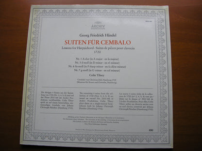 HANDEL: LESSONS FOR HARPSICHORD 1720   Suites Nos. 1 / 3 / 6 / 7     COLIN TILNEY     2533 169