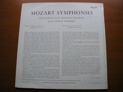 MOZART: SYMPHONIES Nos. 23 / 24 / 26 / 27 NEVILLE MARRINER / ASMIF ZRG 653