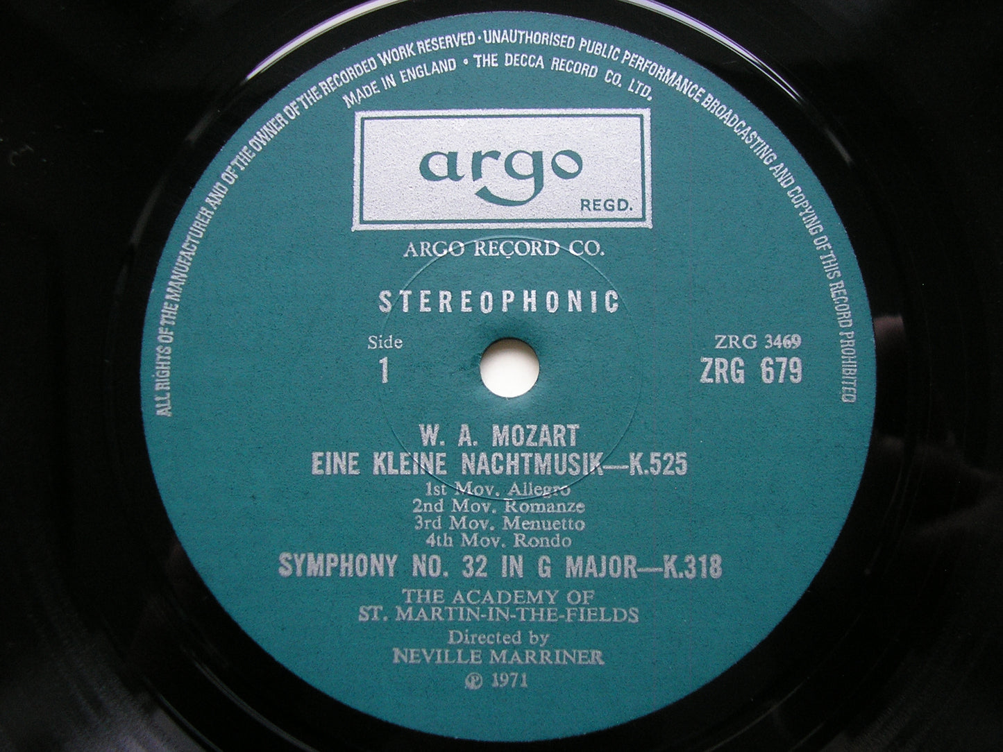 MOZART: EINE KLEINE K525 / SINFONIA CONCERTANTE K364 LOVEDAY / SHINGLES / ASMIF / MARRINER ZRG 679