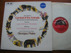 SAINT-SAENS: CARNIVAL OF THE ANIMALS / POULENC: LES ANIMAUX MODELES / MILHAUD: LA CREATION DU MONDE       PARIS CONSERVATOIRE / GEORGES PRETRE    ASD 2316