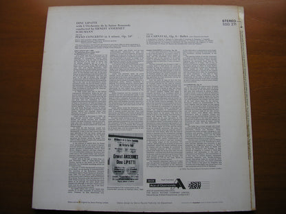 SCHUMANN: PIANO CONCERTO / LE CARNIVAL ballet music    LIPATTI / SUISSE ROMANDE / ANSERMET     SDD 271