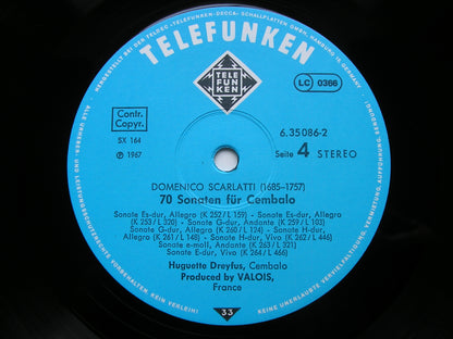 DOMENICO SCARLATTI: 70 SONATAS FOR HARPSICHORD      HUGUETTE DREYFUS    4 LP    6.35086