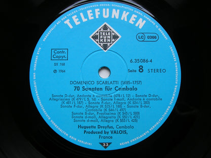 DOMENICO SCARLATTI: 70 SONATAS FOR HARPSICHORD      HUGUETTE DREYFUS    4 LP    6.35086
