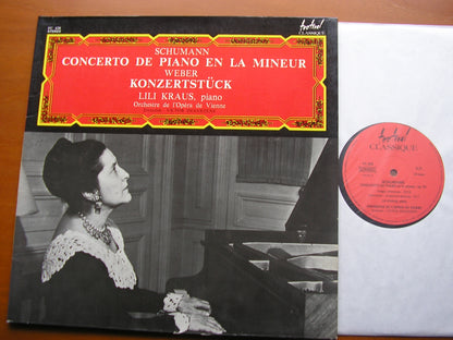SCHUMANN: PIANO CONCERTO / WEBER: KONZERTSTUCK   LILI KRAUS / VIENNA OPERA ORCHESTRA / DESARZENS    FC 428