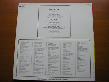 SCHUMANN: PIANO CONCERTO / WEBER: KONZERTSTUCK   LILI KRAUS / VIENNA OPERA ORCHESTRA / DESARZENS    FC 428